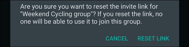 Сброс ссылки группы WhatsApp