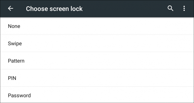 Выбор метода блокировки в Android