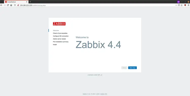 Веб-инсталлятор Zabbix