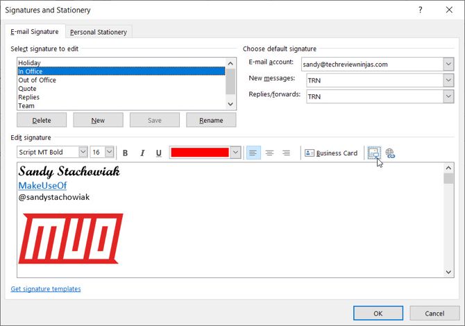 Outlook Desktop Add Image to signature