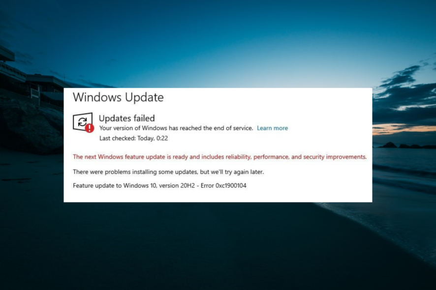Windows 업데이트 오류 0xc1900104 빠른 해결 가이드