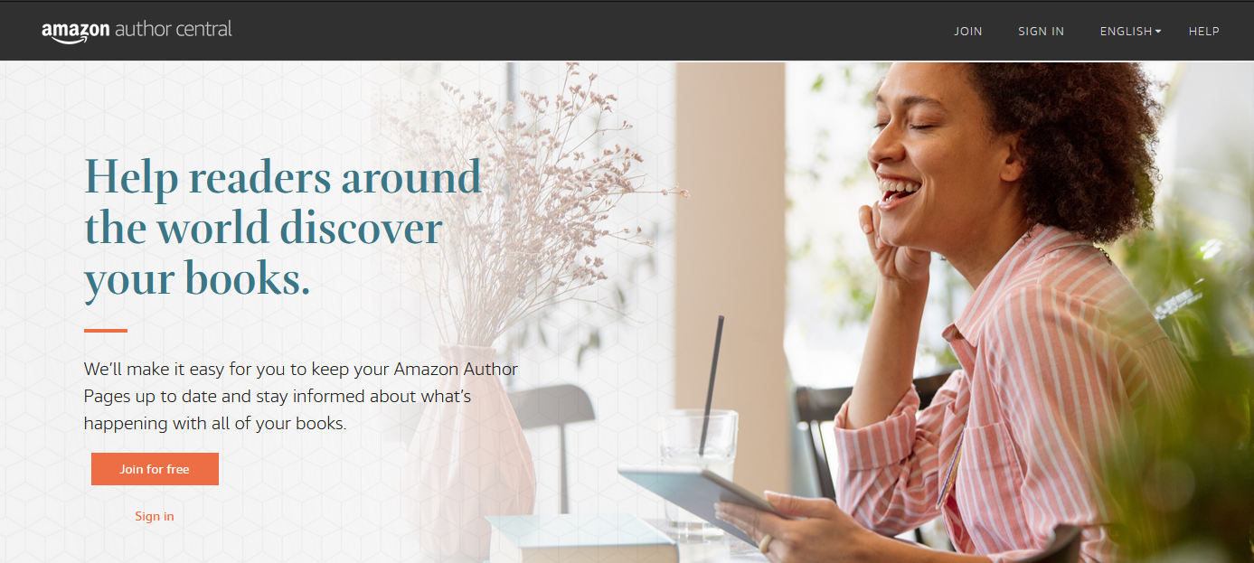 Страница Amazon Author Central с профилем и видео
