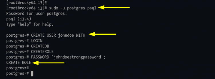 Создание нового пользователя PostgreSQL