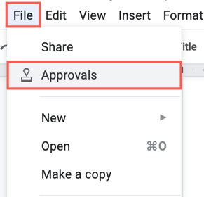 Выберите «Файл», затем «Утверждения»