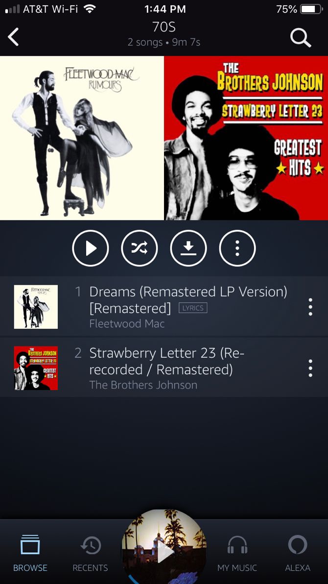 Плейлист Amazon Music на iPhone