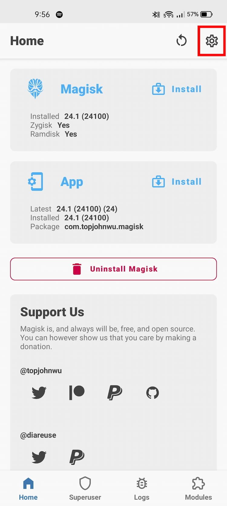 Обзор приложения Magisk с интерфейсом настроек