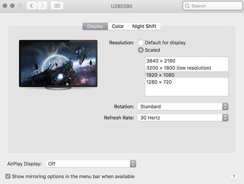 Масштабирование без графического интерфейса в настройках дисплея