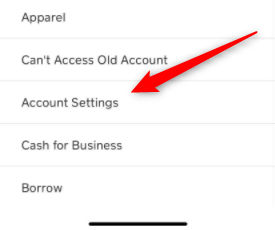 Пункт Account Settings в меню.