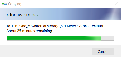 Копирование папки игры с компьютера на внутреннюю память Android