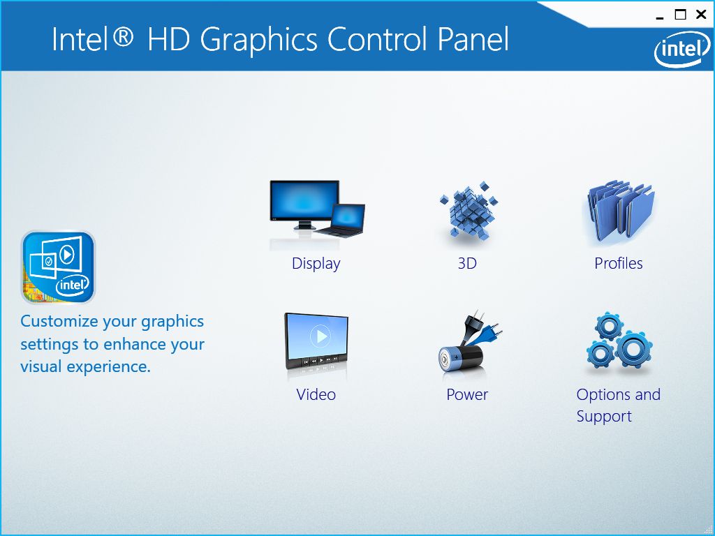 Интерфейс Intel HD Graphics Control Panel