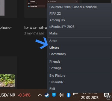 Библиотека Steam — правый клик по CS:GO