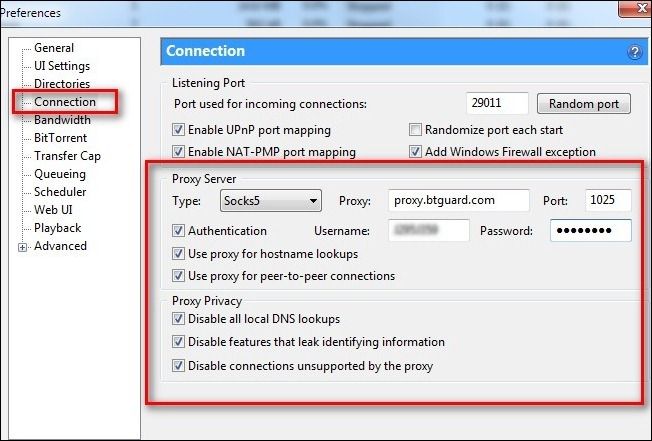Анонимный и зашифрованный BitTorrent в uTorrent