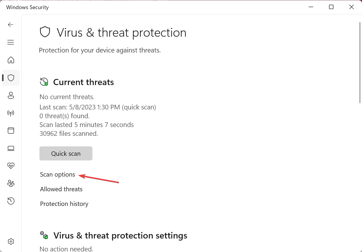 Параметры сканирования