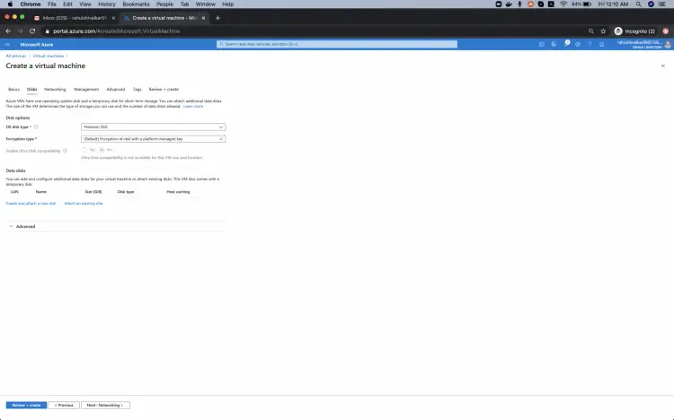 Раздел Networking для виртуальной машины с настройками сети