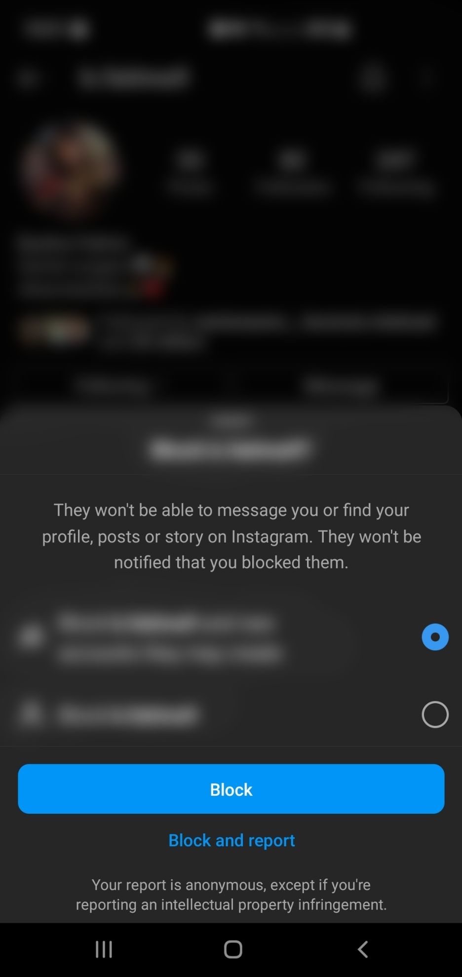 Block Instagram user
