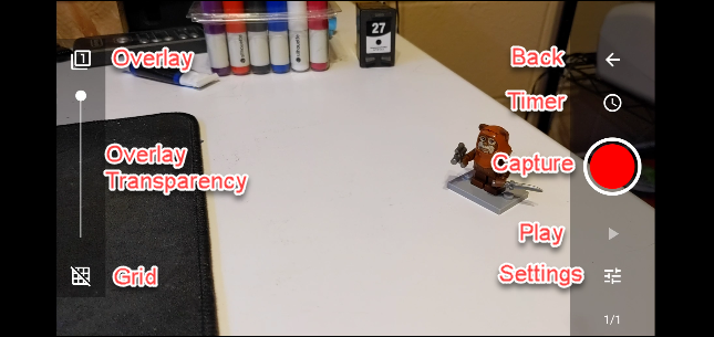 Экран захвата с оверлеем и сеткой