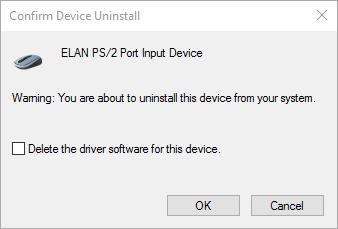 Подтвердите удаление драйвера устройства