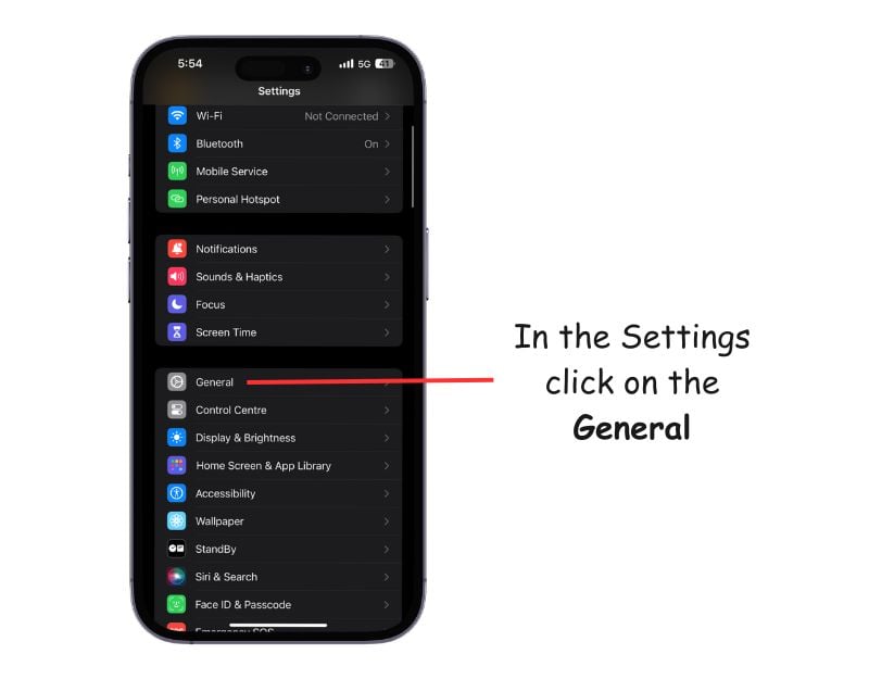Экран Основные в настройках iPhone
