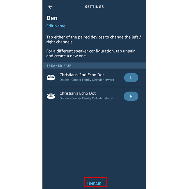 Кнопка «Разъединить» выделена на экране группы