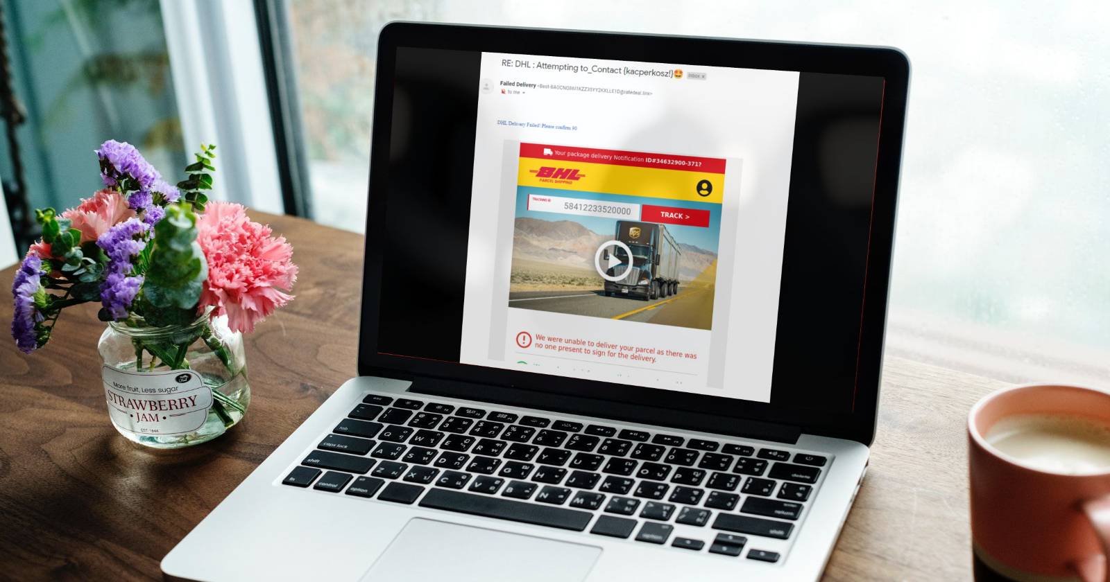 поддельное письмо службы доставки BHL в виде мошенничества