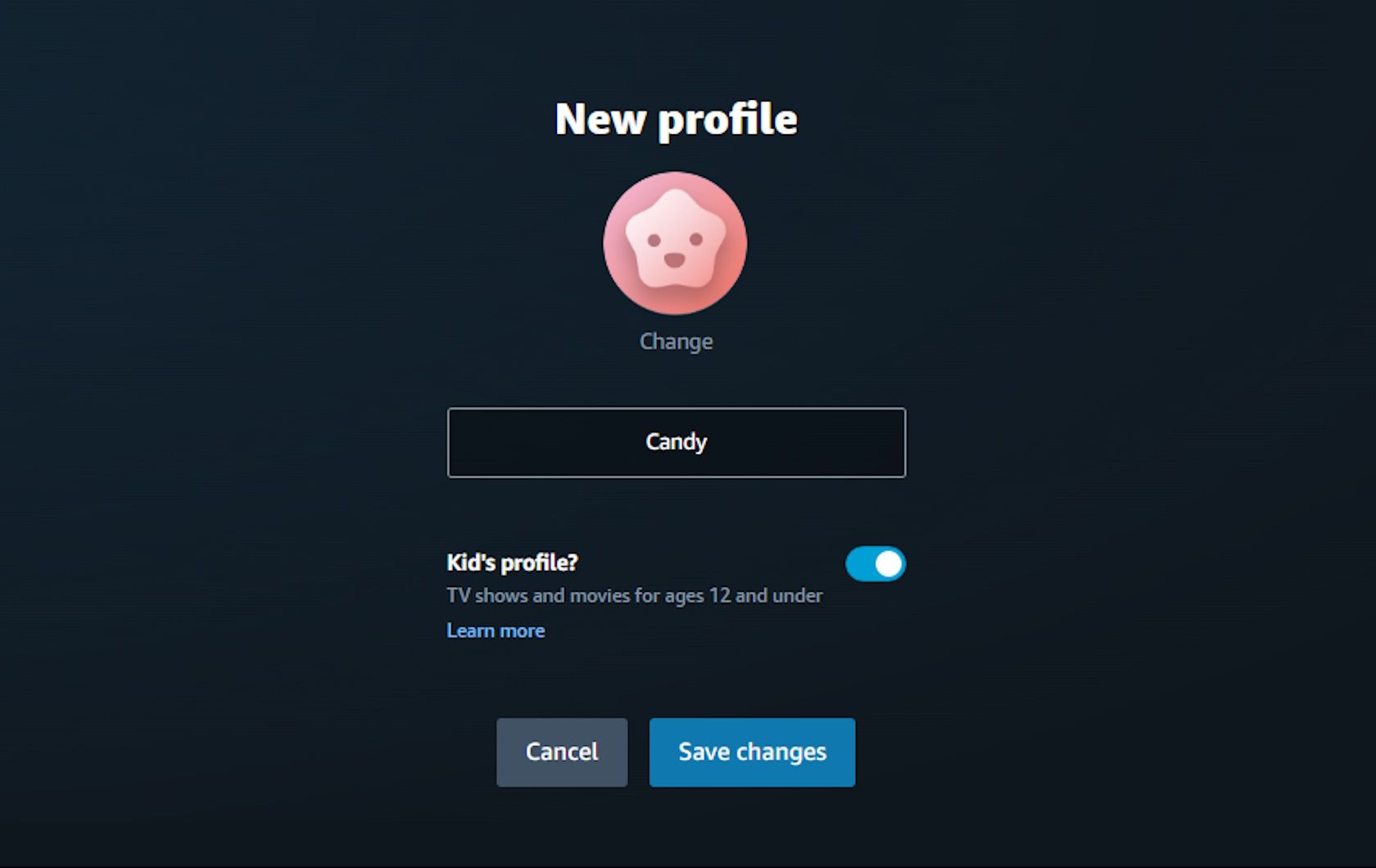 Создание детского профиля в Prime Video через веб‑браузер
