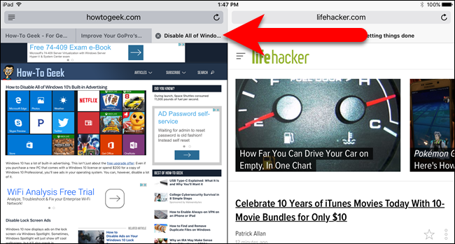 Перетаскивание последней вкладки в левое окно, возврат к одному окну