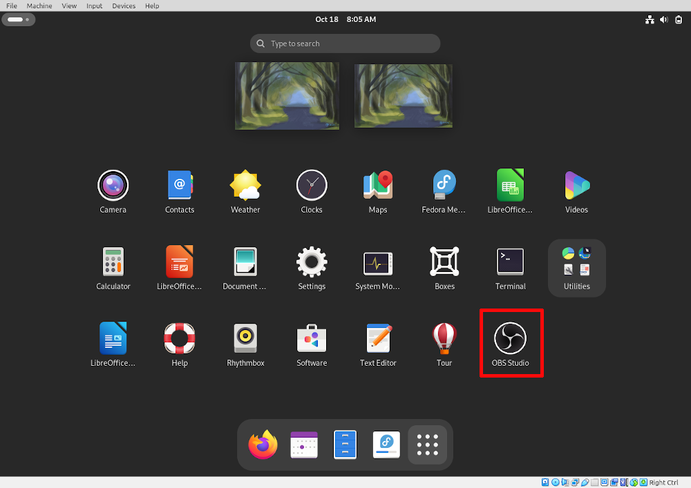 OBS Studio в Fedora