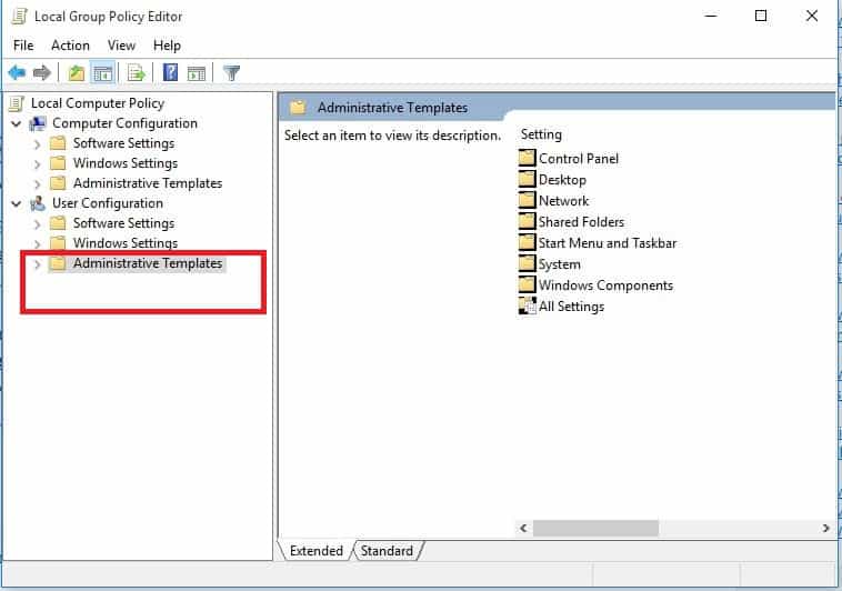Раздел Start Menu and Taskbar в gpedit