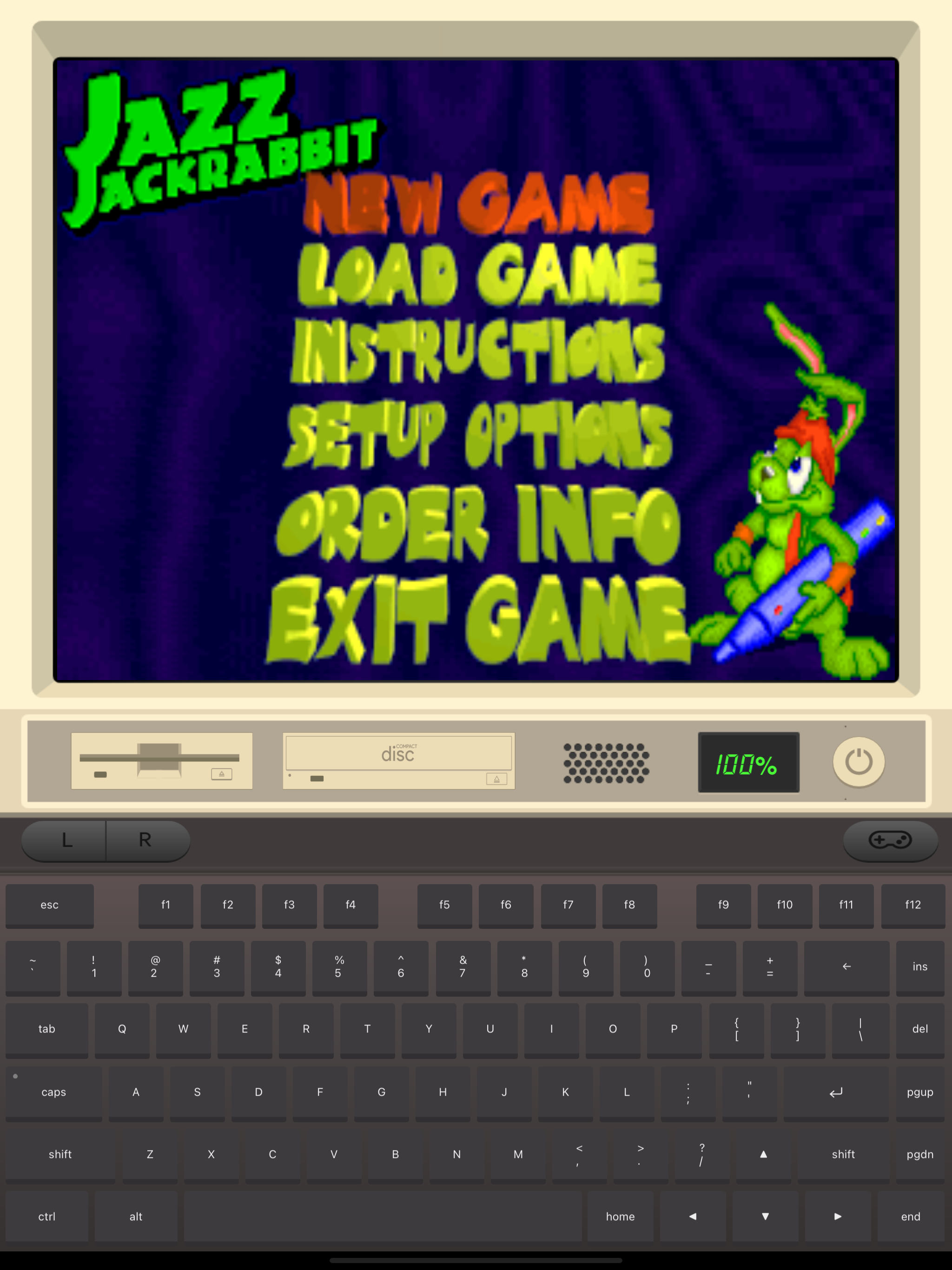 Jazz Jackrabbit запущен в iDOS 3 на iPad.