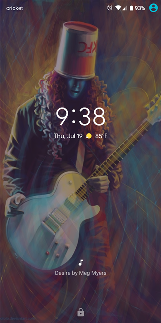 Экран блокировки после активации Lockdown, уведомления скрыты