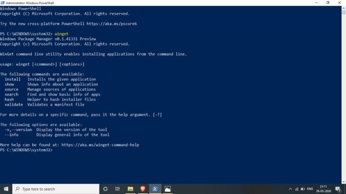 verify winget installation