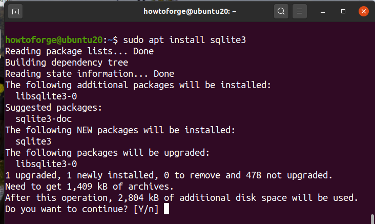 Установка sqlite3