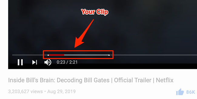 Проигрывание клипа на YouTube.