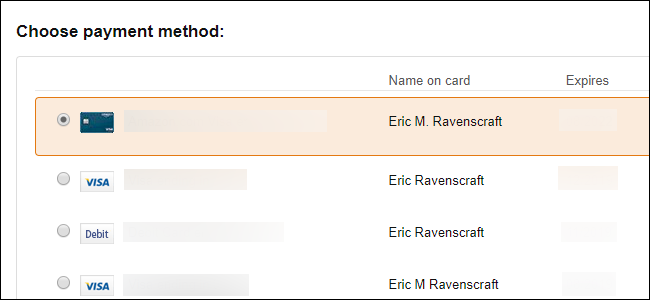 Выбор платёжной карты для пополнения Allowance