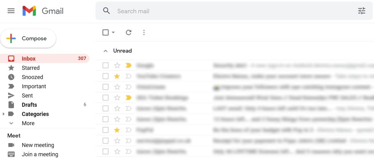Избранные и важные письма в Gmail