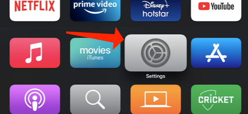 Перейдите в настройки Apple TV