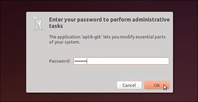 Запрос пароля при запуске Aptik