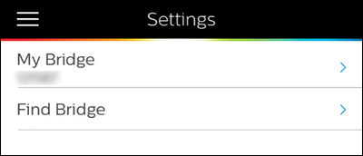 Экран поиска мостов Philips Hue с несколькими ID