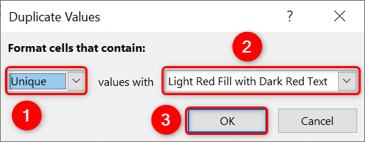 Подсветка уникальных значений в Excel.