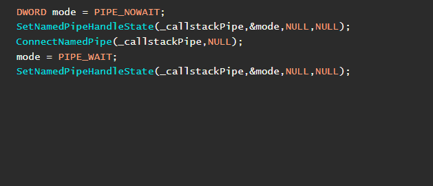 Диаграмма: переключение режима канала PIPE_NOWAIT и PIPE_WAIT