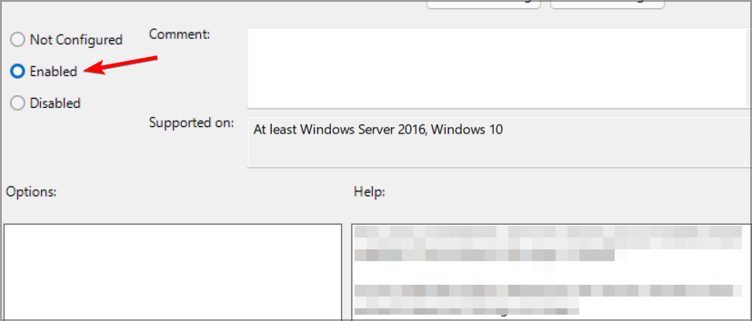 Окно настройки политики для отключения звука запуска