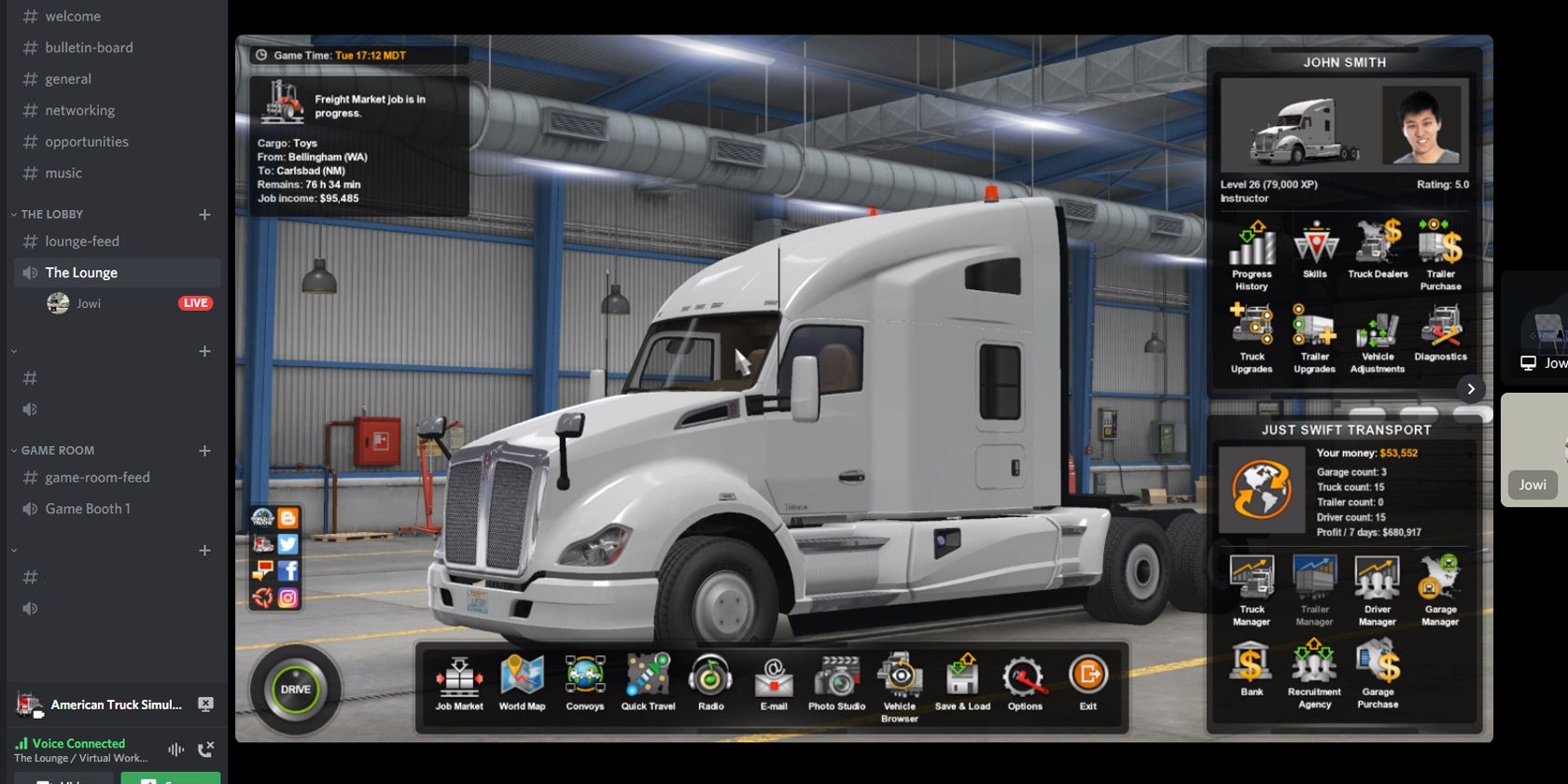 Трансляция игры American Truck Simulator в Discord