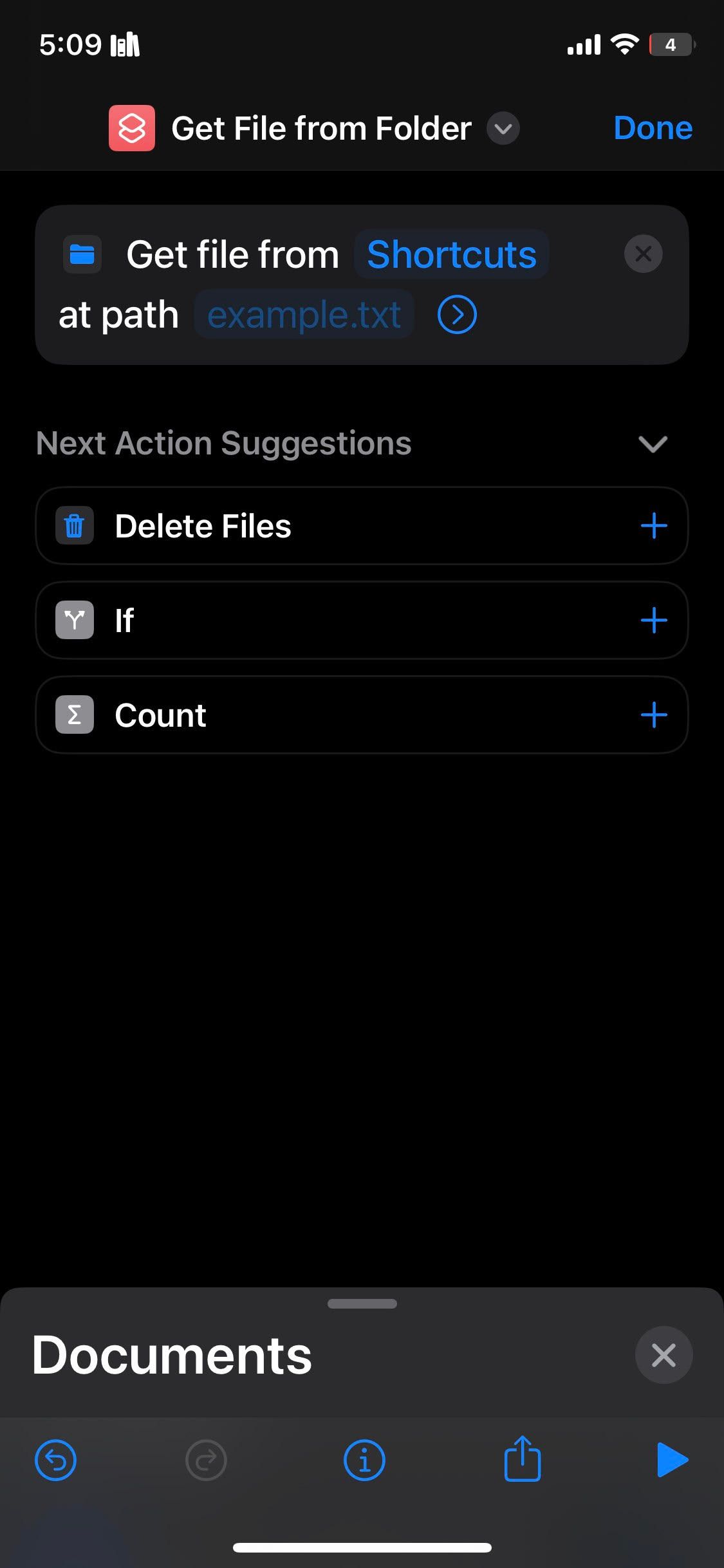 Создание команды Получить файл из папки