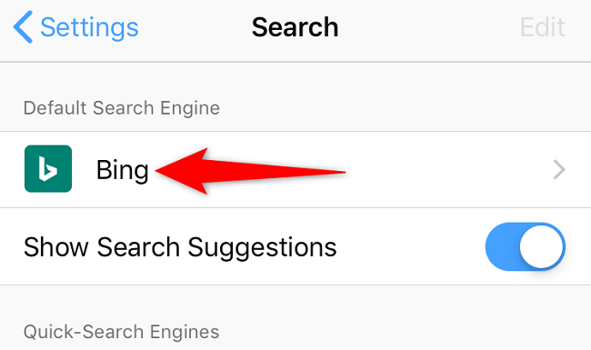 Выберите «Поисковая система по умолчанию».