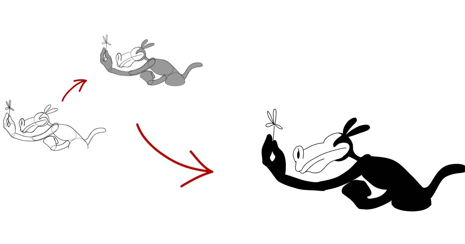 Процесс чистовой доводки кадра в 2D-анимации