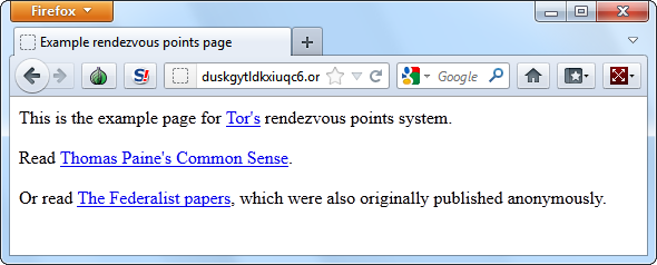 Адресная строка Tor Browser с .onion адресом