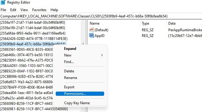 Изменение прав доступа для CLSID в реестре