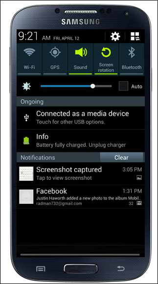 Быстрые переключатели на Samsung Galaxy S4