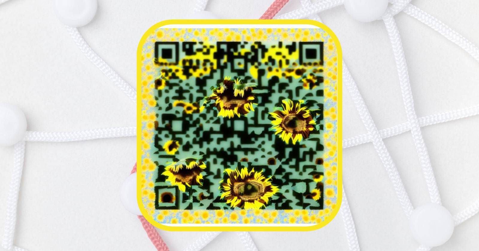 QR‑код с вкраплениями подсолнухов