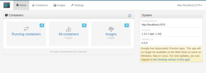 Интерфейс Simple Docker UI